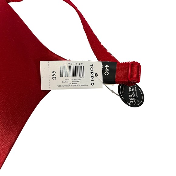 Torrid Red 44C Dream Wire Free Push Up Bra 360 Smooth Back Smoothing Straps - Picture 5 of 10